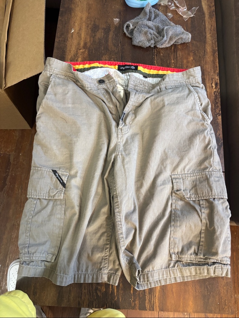 Lrg Men's Tan Cargo Shorts with Pocketed Sides